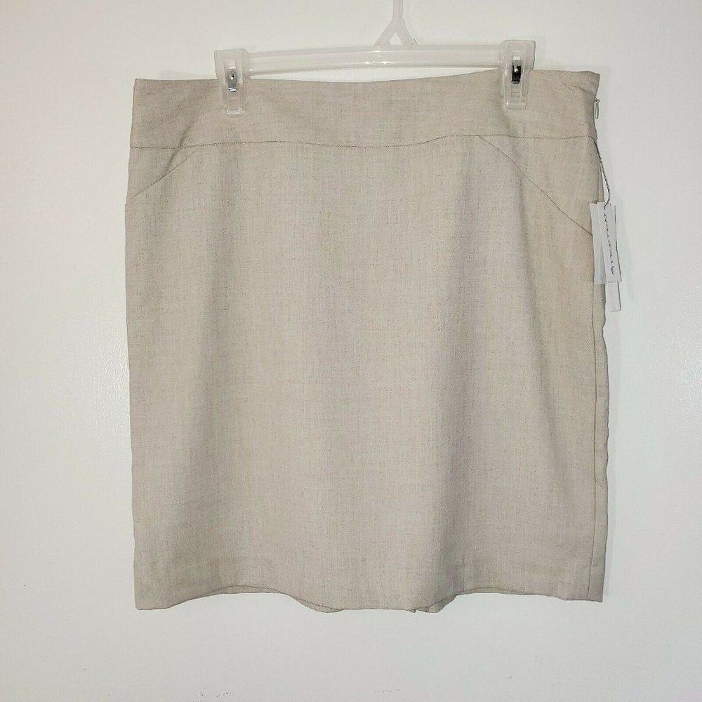 Amanda & Chelsea Womans 14 Skirt Tan Side Zipper